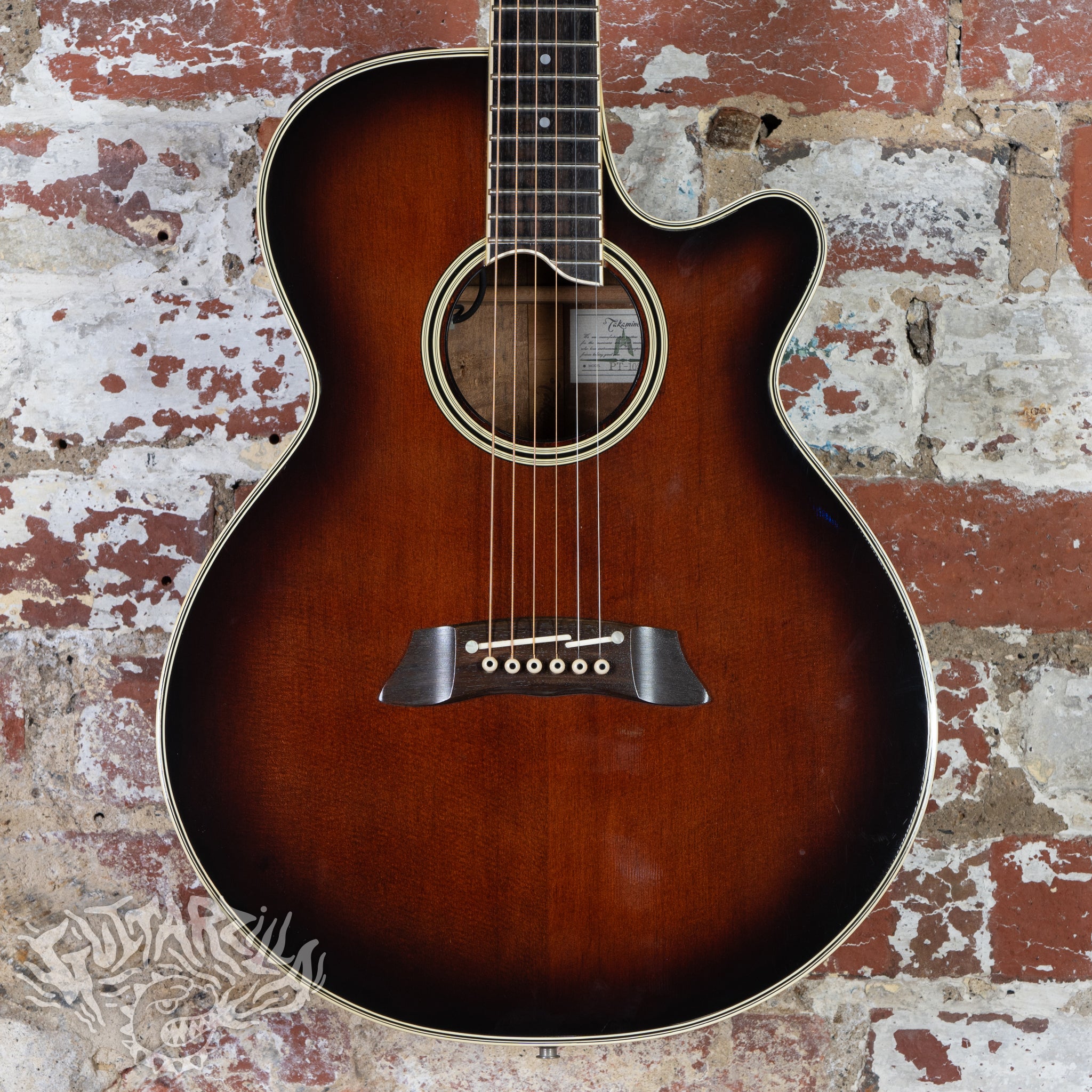 Takamine PT-108-6 Acoustic Guitar 1990's Brown Sunburst Single Cut