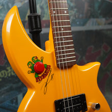 Load image into Gallery viewer, Fernandes GM-Jr Kenichi Ito Mad Soldiers Signature Mini Guitar Built In Amplifier 2000's Yellow