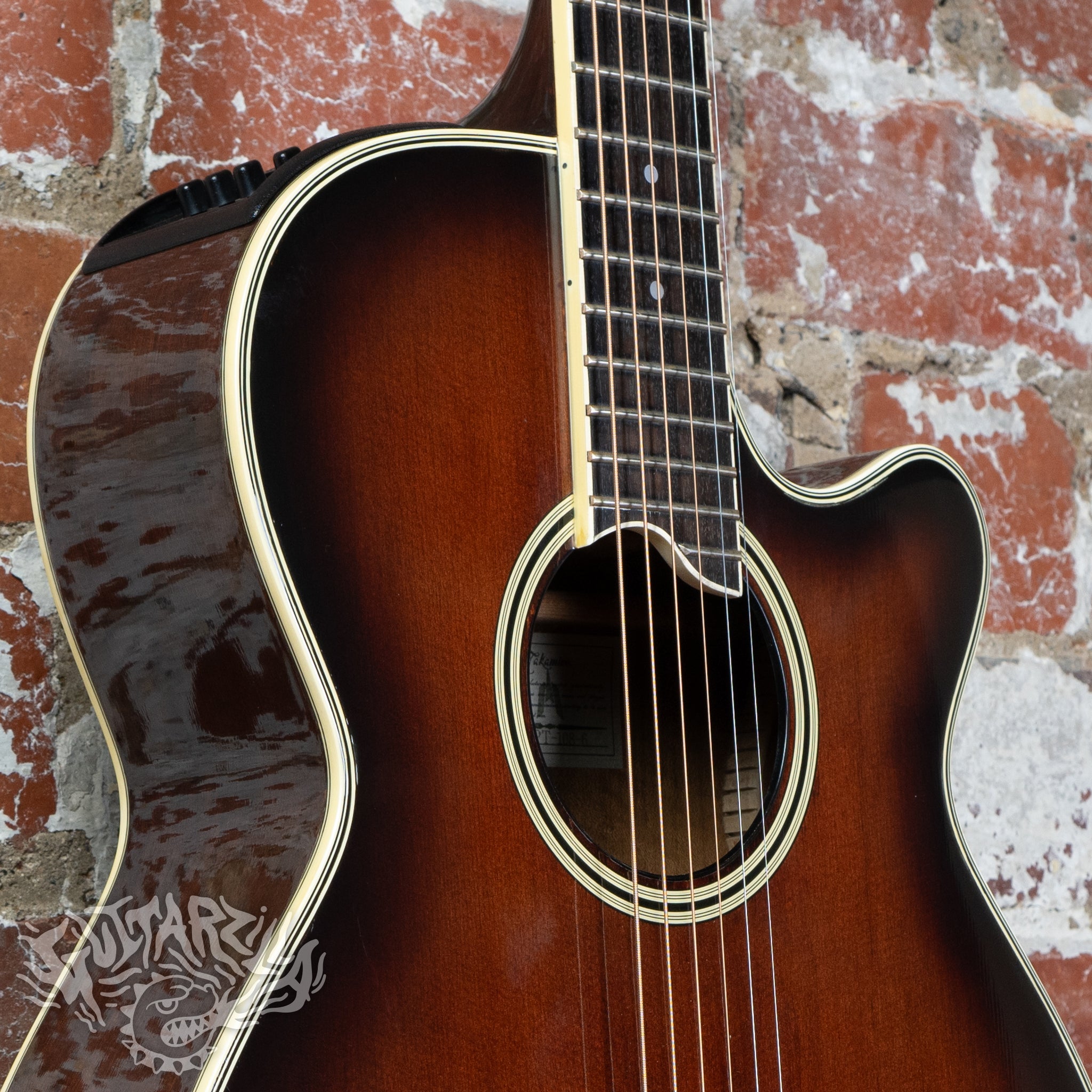 Takamine PT-108-6 Acoustic Guitar 1990's Brown Sunburst Single Cut