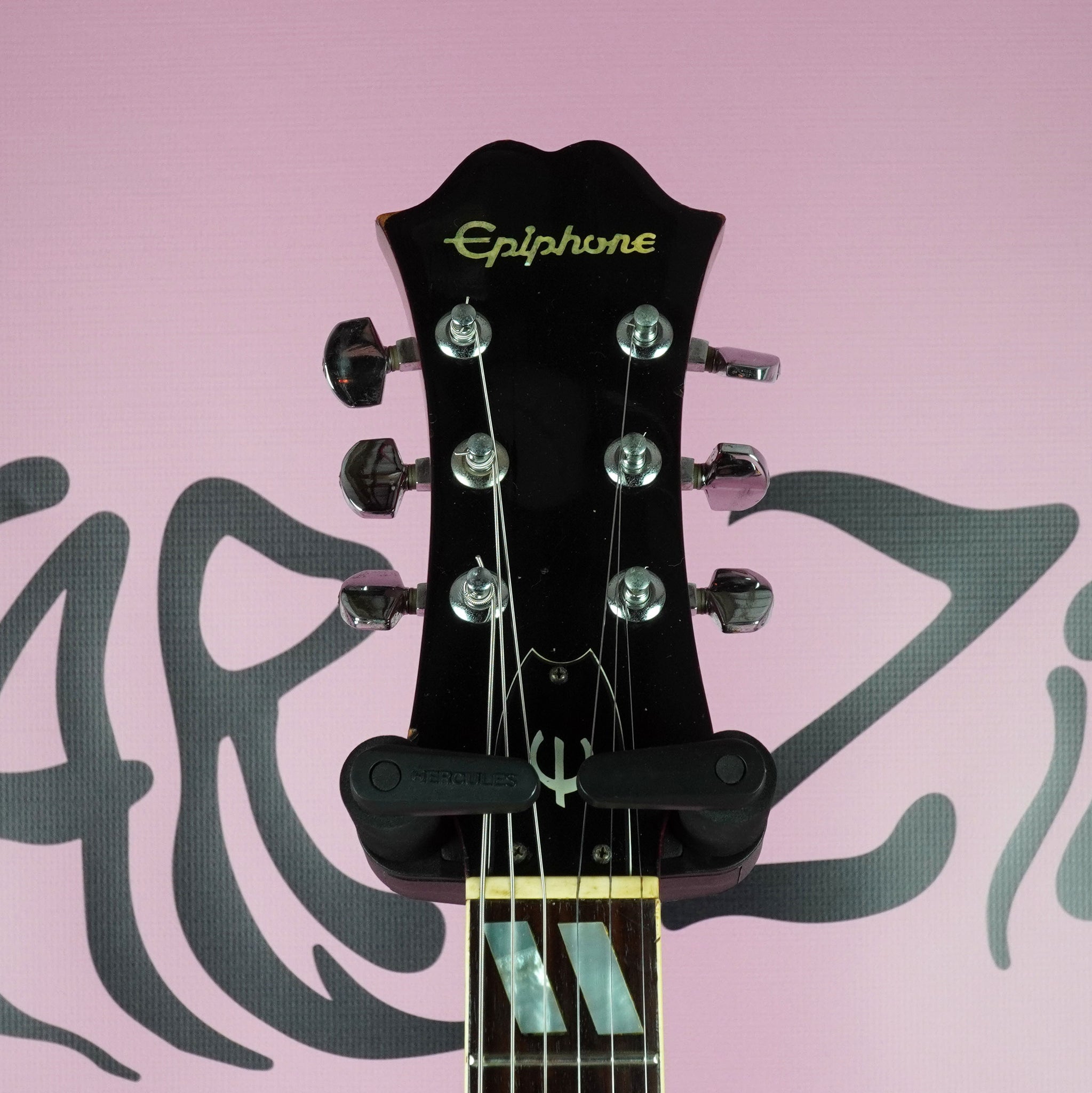 Epiphone Labels Epiphone Riviera 1975 Cherry Red Blue Label Matsumoku MIJ Japan ...