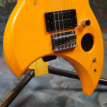 Load image into Gallery viewer, Fernandes GM-Jr Kenichi Ito Mad Soldiers Signature Mini Guitar Built In Amplifier 2000&#39;s Yellow
